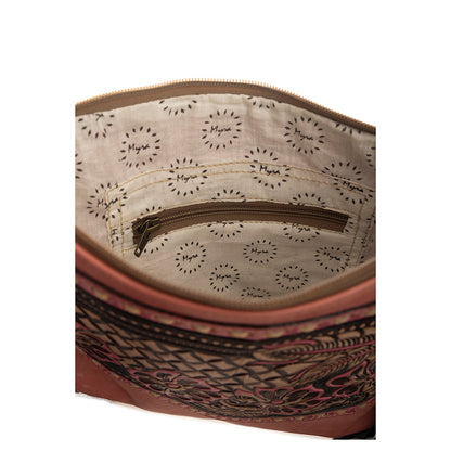 Millstone Fringed Hand-Tooled Bag in Pink
