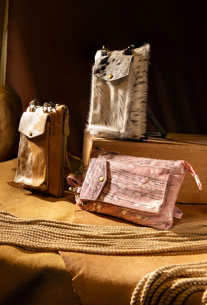 Wild Chic Phone Case Bag in Silver Fleck Pink