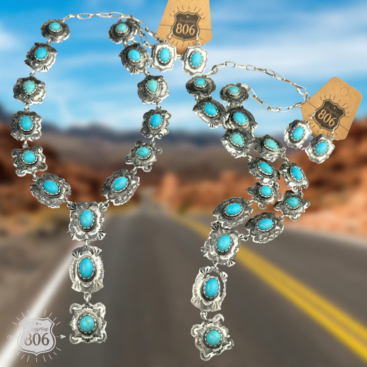 Concho Y necklace set