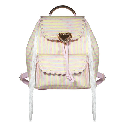 Seaside Sweetheart Fringe Backpack Gingham