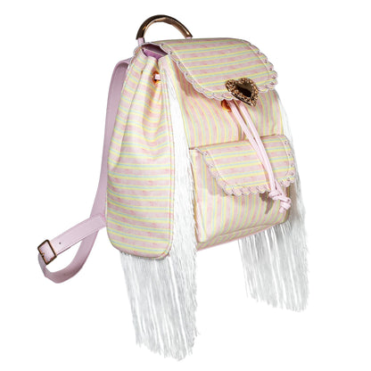 Seaside Sweetheart Fringe Backpack Pink Multi