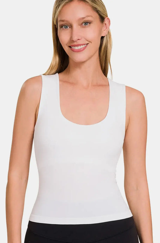 Cropped Lined Seamless Tank