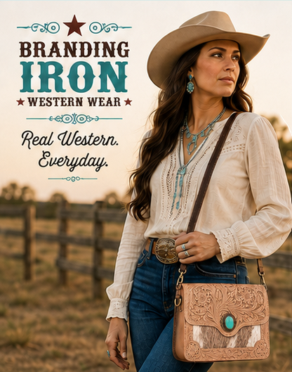 Wynonna Crossbody | Tooled Leather & Hair-on-Hide Western Purse