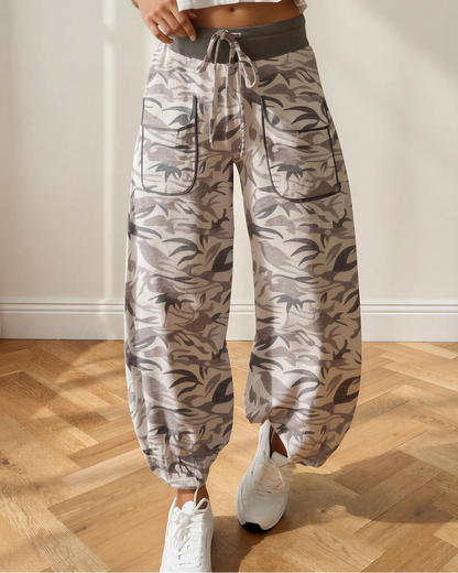 Camo Drawstring Joggers Pants