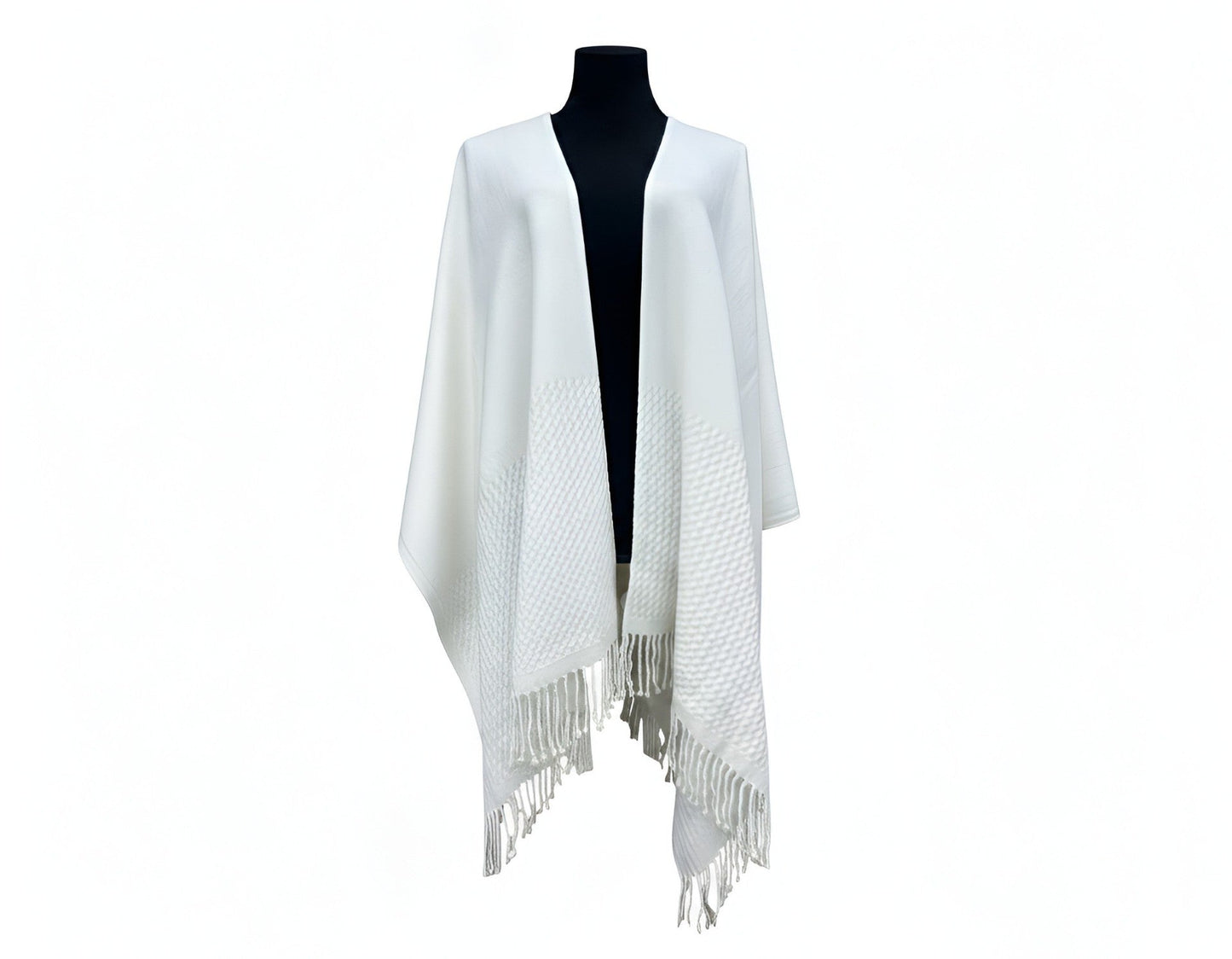 Signature Line Shawl Wrap - Winter White