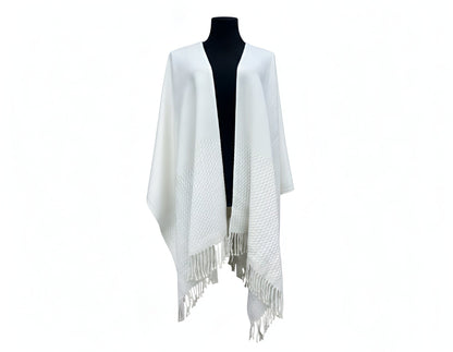 Signature Line Shawl Wrap - Winter White