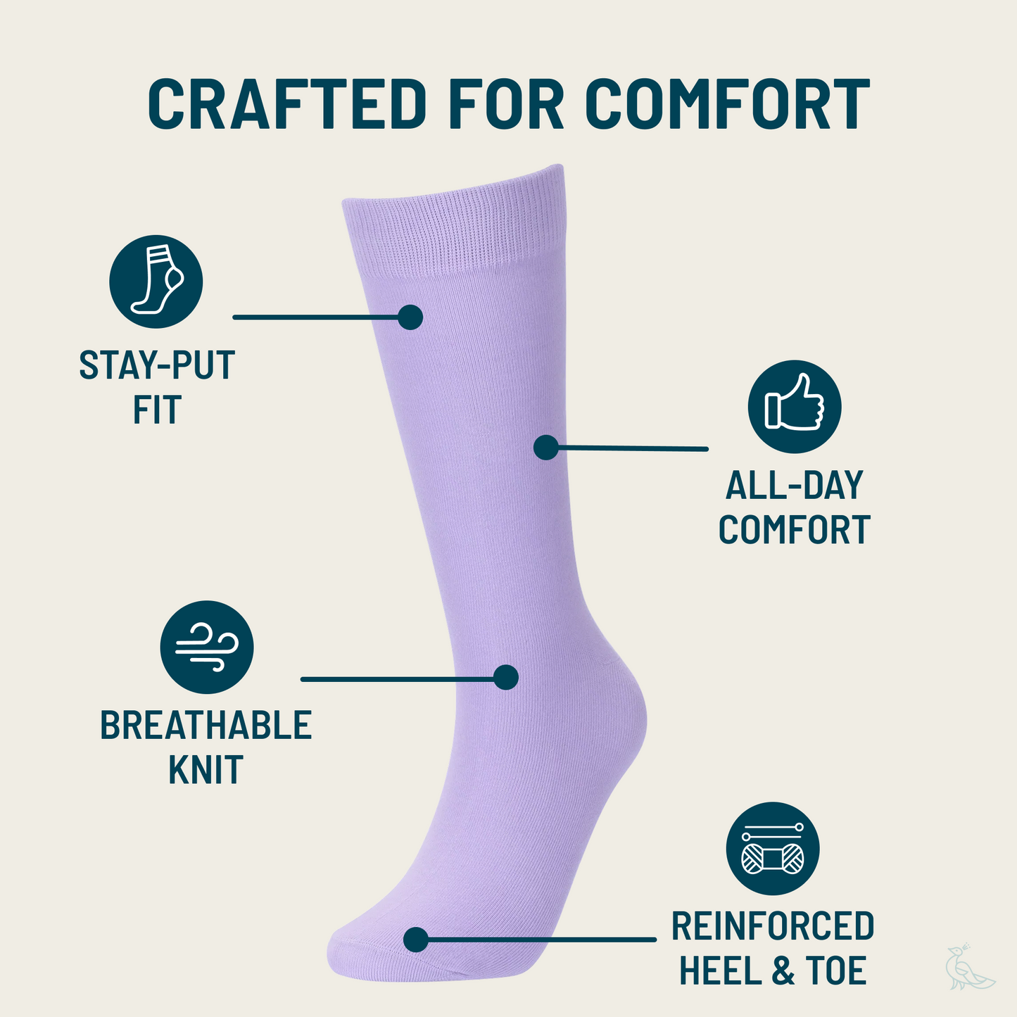 Solid Lilac Socks