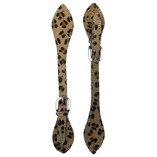 Tahoe Animal Print Hair-On Western Spur Straps for Daily Use for Horse Riding Pair 4 Designs to Choose From