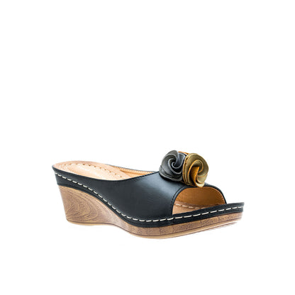 Women's Sydney Black Wedge Sandals