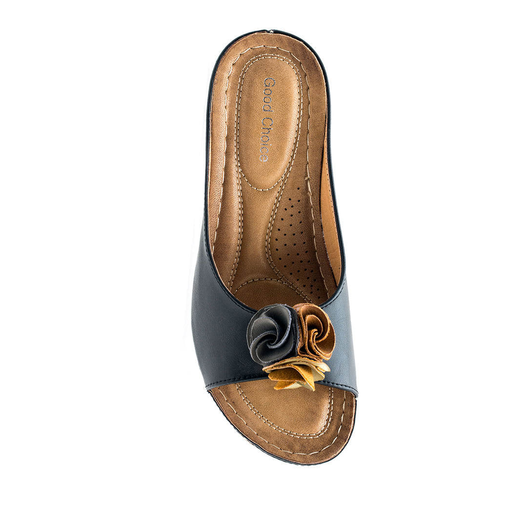 Women's Sydney Black Wedge Sandals