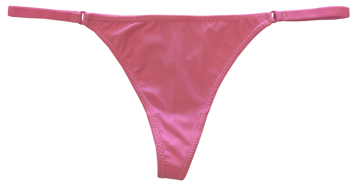 Strappy Rib Micro Thong with Elastic Sides