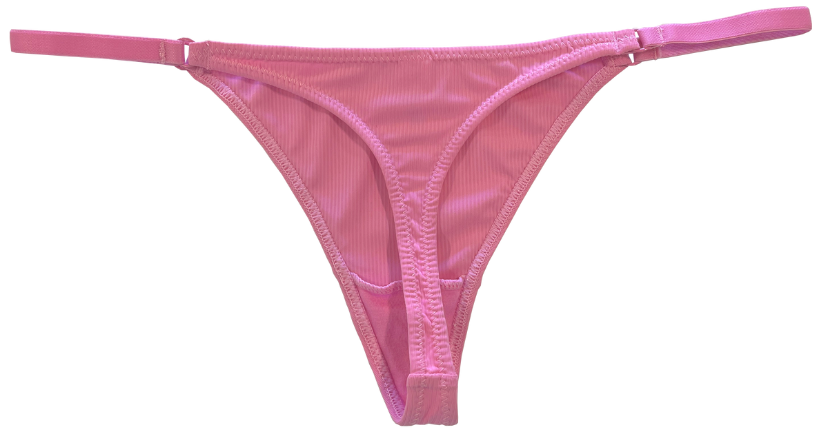 Strappy Rib Micro Thong with Elastic Sides