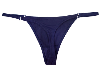 Strappy Rib Micro Thong with Elastic Sides