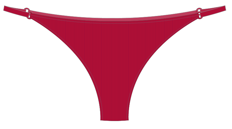 Strappy Rib Micro Thong with Elastic Sides