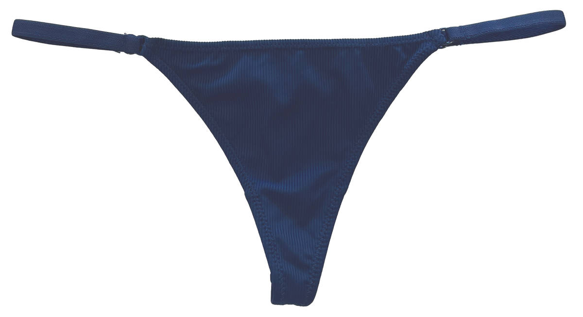 Strappy Rib Micro Thong with Elastic Sides