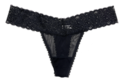Mesh and Lace Classic Thong, XS-2X
