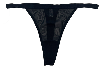 Mesh Thong with Elastic Waist, XS-2X