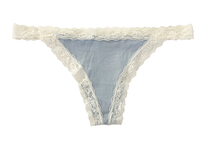 Rib Modal Thong with Contrast Lace, XS-2X