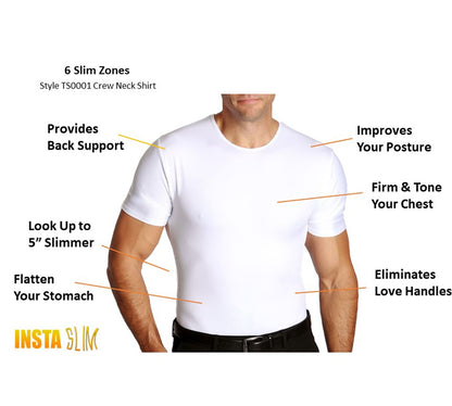 6-Pack Insta Slim Compression Crew Neck TS0006