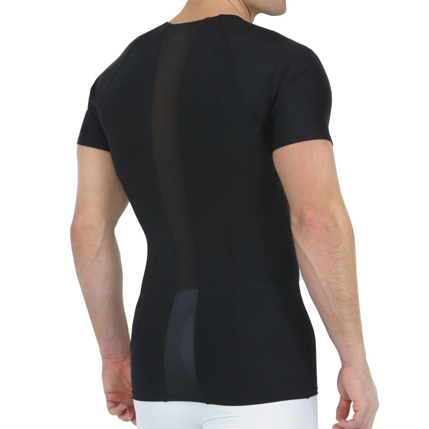 Insta Slim Men’s Side & Back Power Mesh Panel Crew Neck Shirt TS2307
