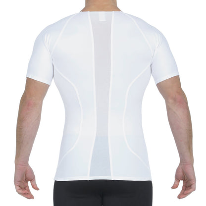 Insta Slim Men’s Side & Back Power Mesh Panel Crew Neck Shirt TS2307