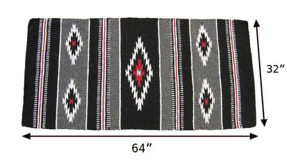 Handwoven Navajo-Inspired Acrylic Western Horse Saddle Blanket – 32" x 64", Southwest Aztec Design, Decorative, Great for Riding, Display, or Home Decor