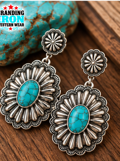 Concho Bloom Western Earrings | Branding Iron Western Wear