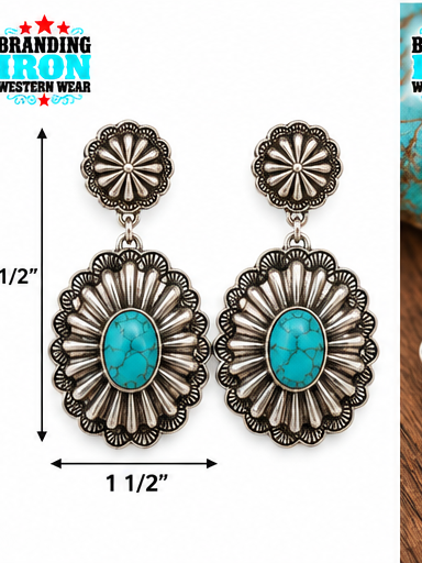 Concho Bloom Western Earrings | Branding Iron Western Wear