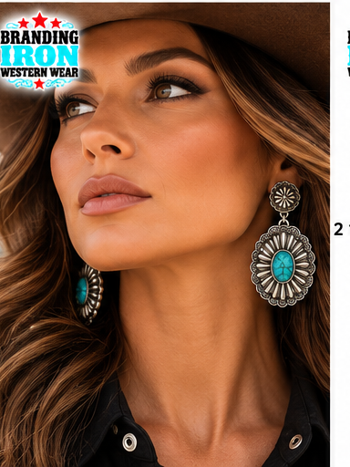Concho Bloom Western Earrings | Branding Iron Western Wear