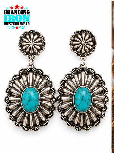 Concho Bloom Western Earrings | Branding Iron Western Wear
