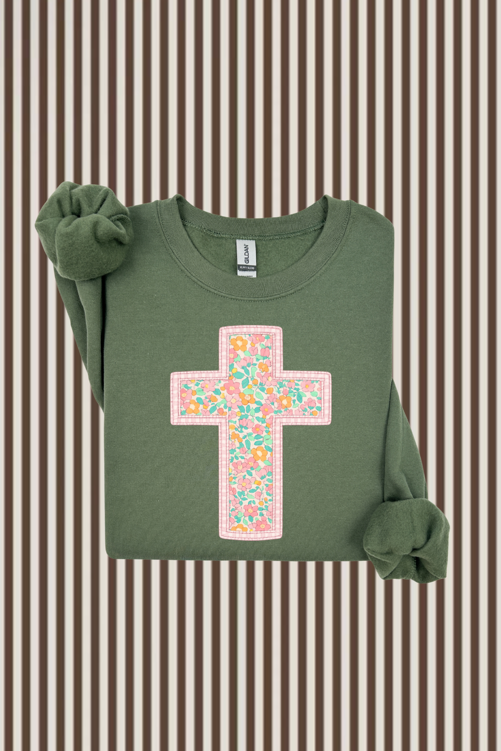 Faux Quilted Cross Sweatshirt