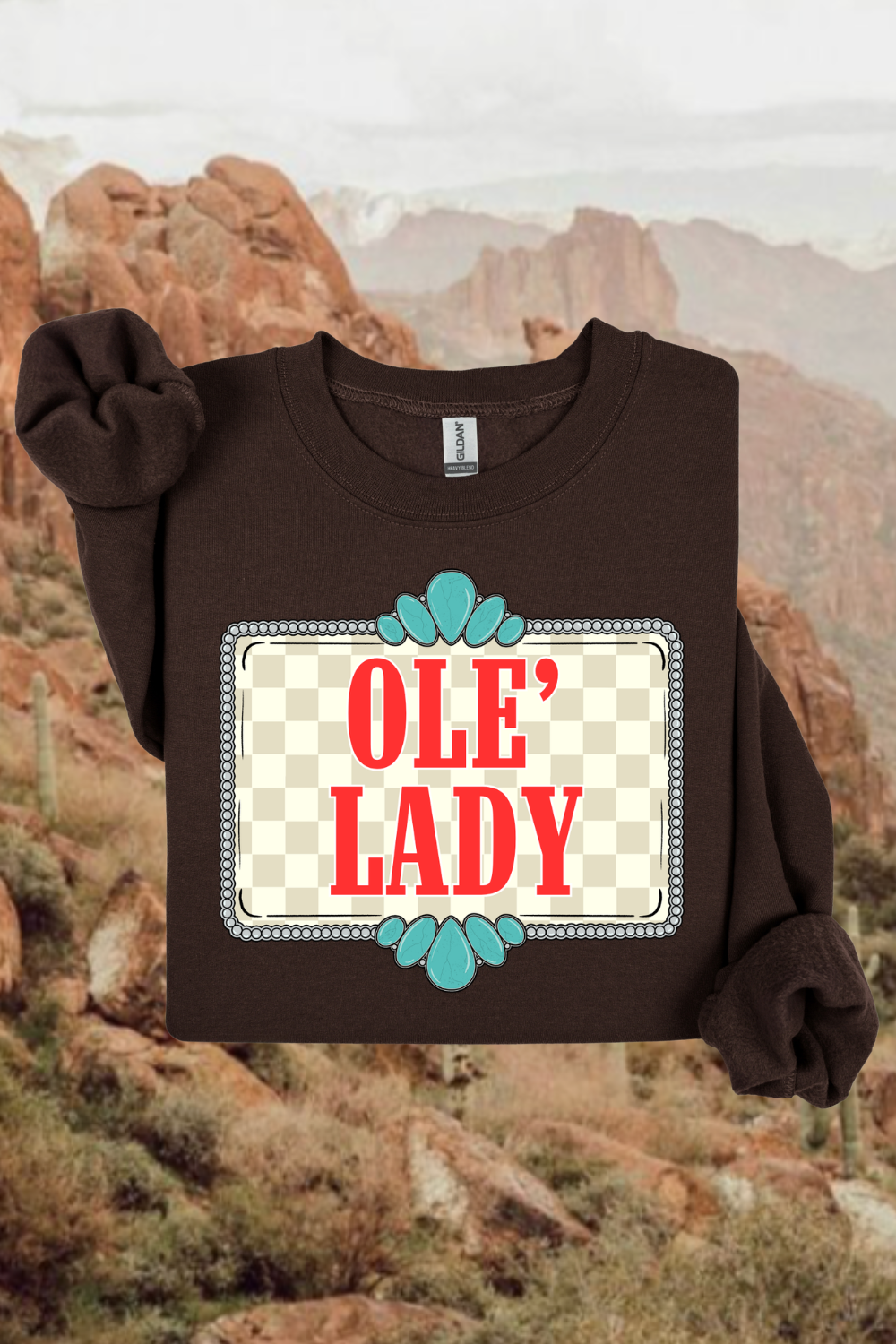 Ole' Lady Checkered Sweatshirt