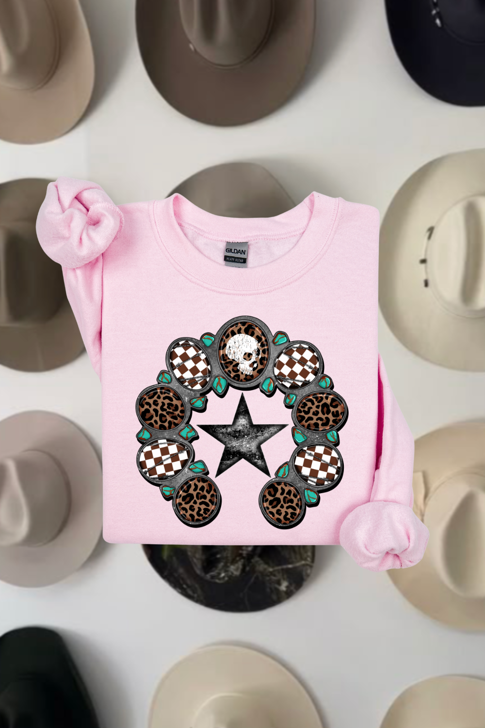 Turquoise & Leopard Squash Sweatshirt