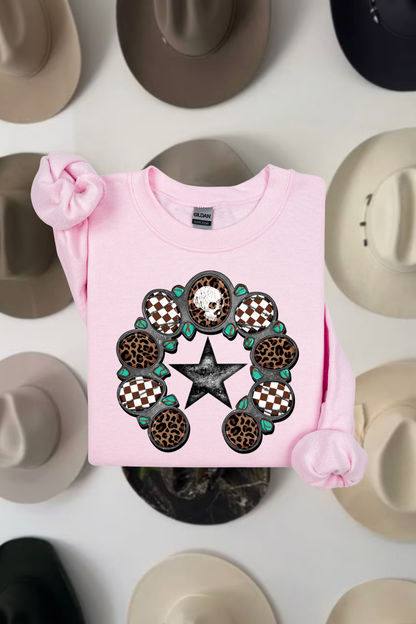 Turquoise & Leopard Squash Sweatshirt