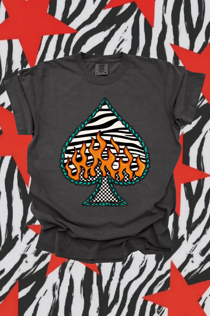 Zebra Spade Graphic Tee