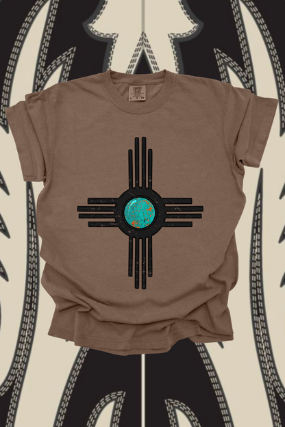 Turquoise Zia Graphic Tee