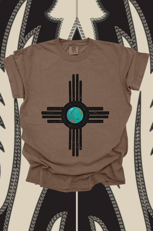Turquoise Zia Graphic Tee