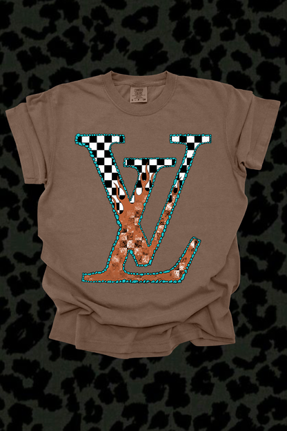 Checkered LV Graphic Tee