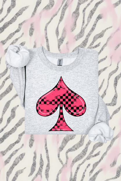 Neon Pink Spade Sweatshirt
