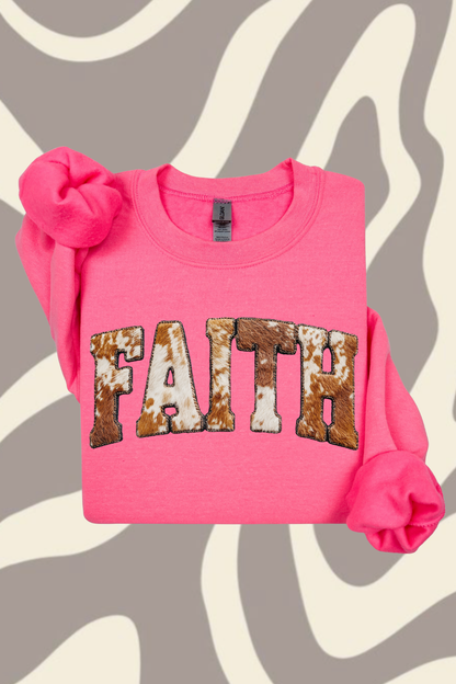 Faith Brown Cowhide Sweatshirt