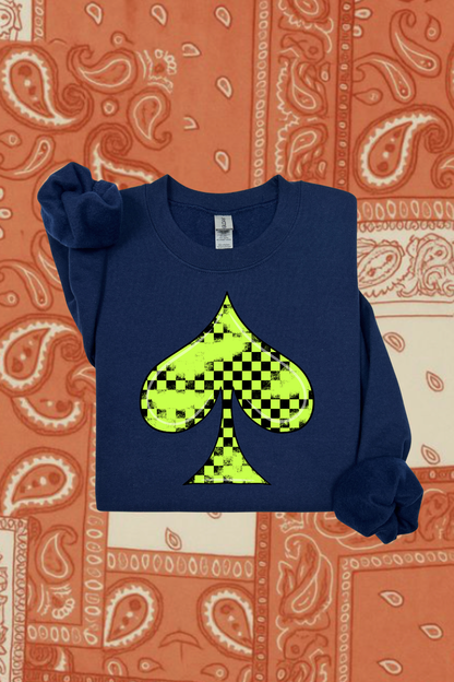 Neon Green Spade Sweatshirt