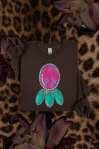 Pink Turquoise Sweatshirt