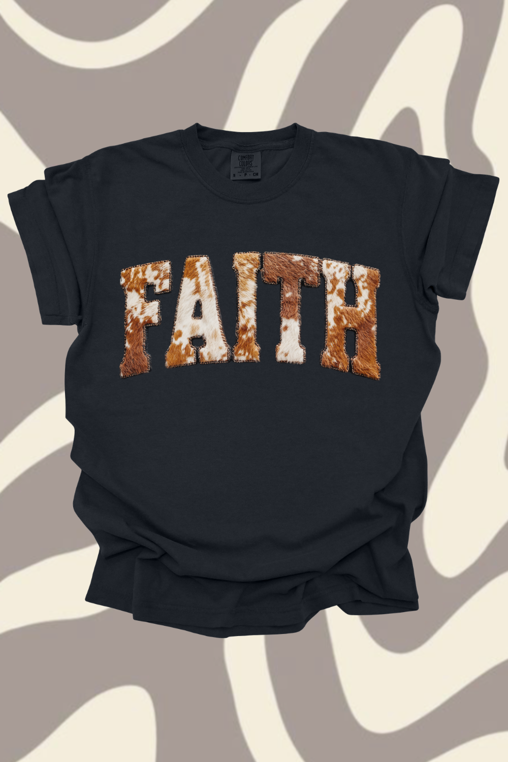 Faith Brown Cowhide Graphic Tee