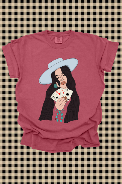 Poker Cowgirl Graphic Tee