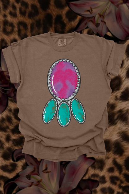 Pink Turquoise Graphic Tee