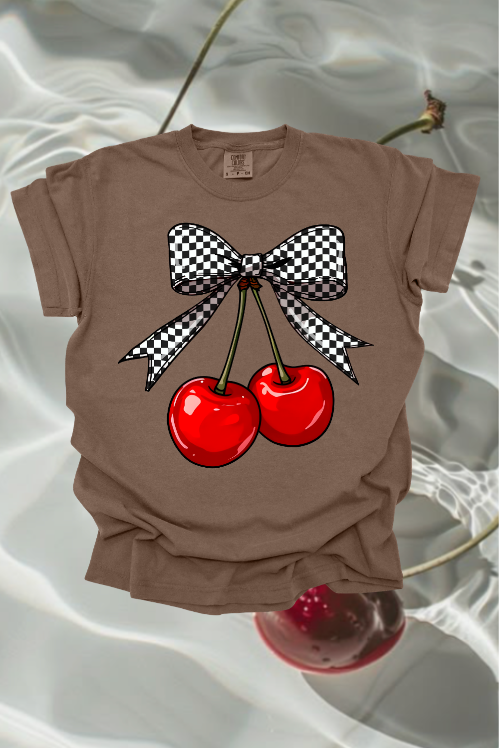 Checkered Cherries Graphic Tee