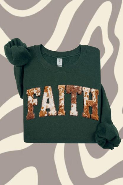 Faith Brown Cowhide Sweatshirt