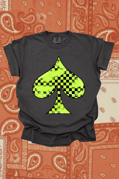 Neon Green Spade Graphic Tee