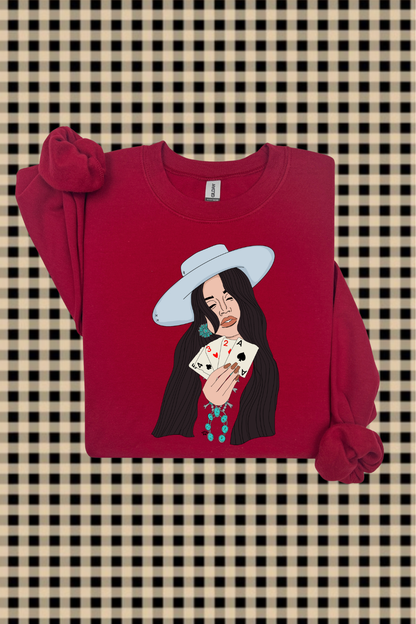 Poker Cowgirl Sweatshirt