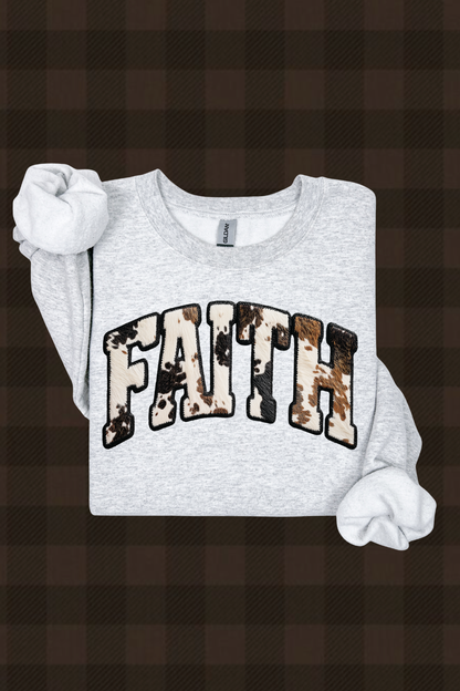 Faith Black Cowhide Sweatshirt